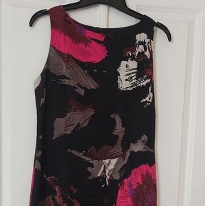 Helene Berman black floral sheath dress 8